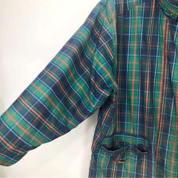 Current Seen Green Blue Plaid Lightweight Retro Zip Up Jacket - Picture 4 of 13